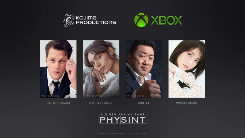 Актёрский состав Physint Kojima Productions: Билл Скарсгард, Чарли Фрейзер, Ма Дон-сок и Минами Хамабе