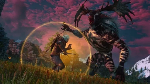 Геральт применяет Знак в бою в The Witcher 3 Remastered